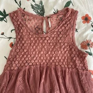 Free People - sheer mauve crop top